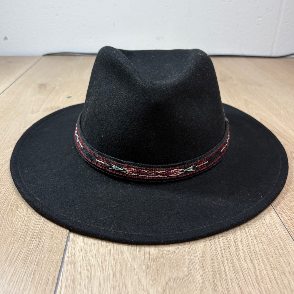 Leisure Felt Safari Mens XL Black Wool Fedora Hat Crushable Water Repellent USA